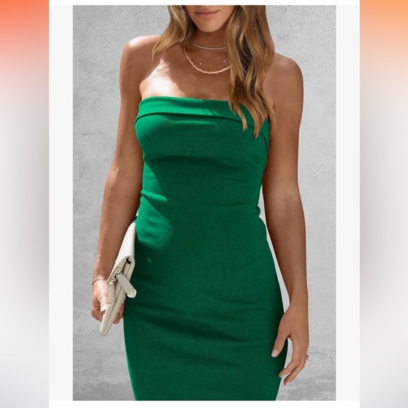 PRETTY GARDEN Women's Summer Bodycon Maxi Tube Dress Ribbed Strapless - Picture 3 of 12